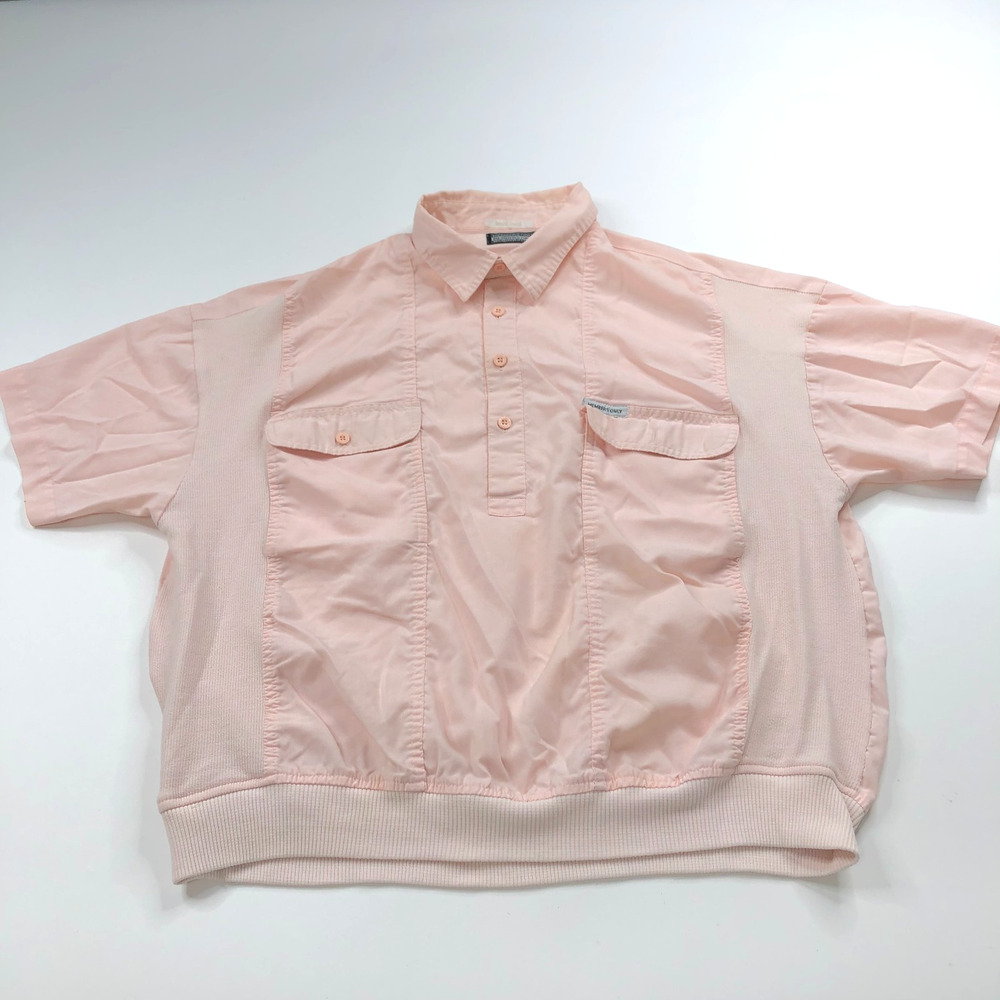 Members Only XL Pullover Vintage VTG Button S SS Pocket Collared Shirt Pink